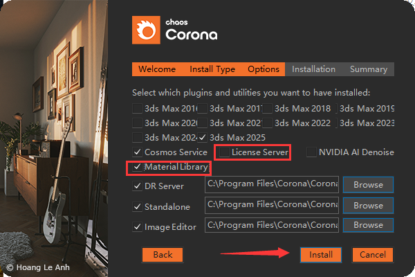 Corona 12.1 for 3dmax2016-2025最新中文破解版安裝圖文教程、破解注冊方法